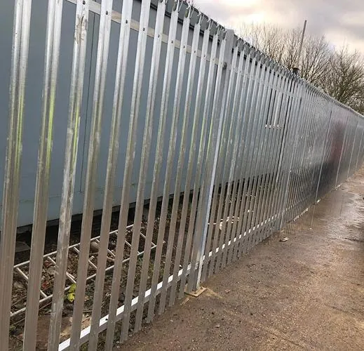 Steel palisade security fencing